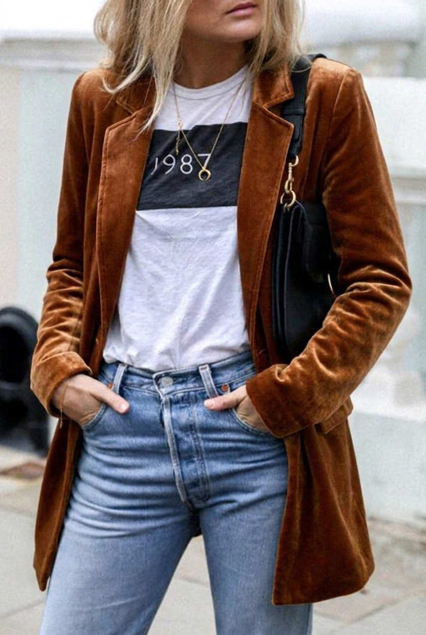 Itxaro | Women's Oversized Blazer | Flap Pockets Casual