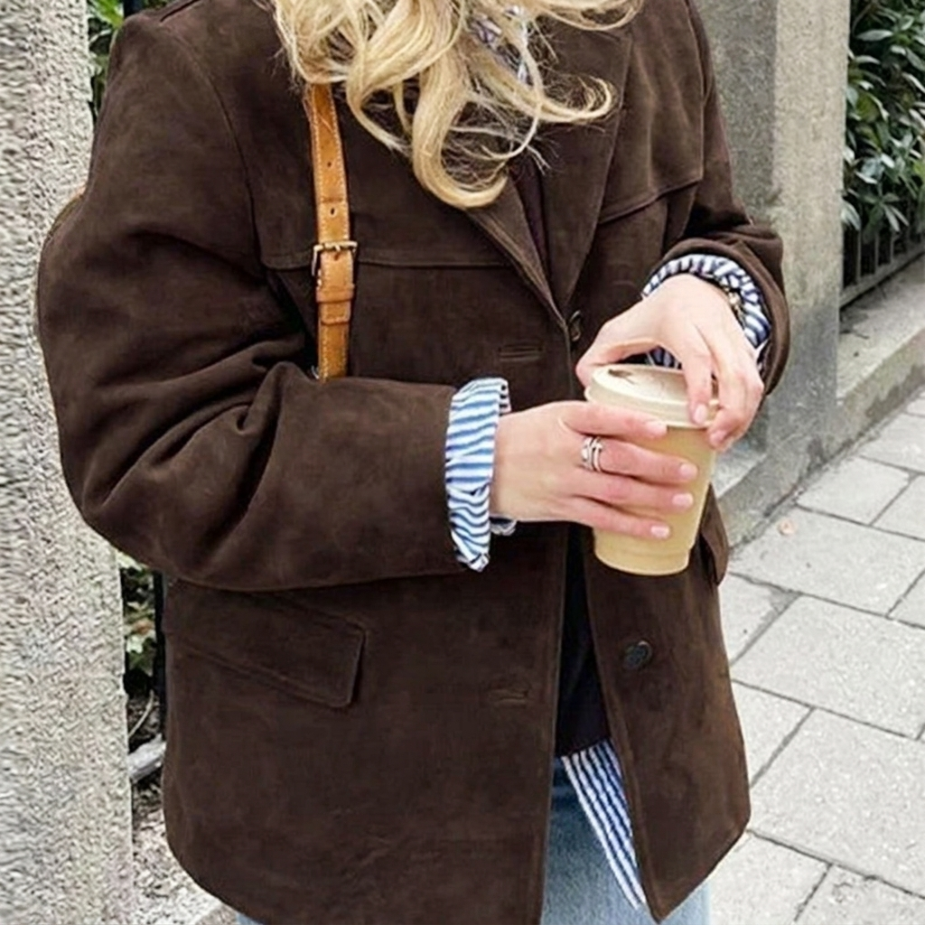 Aleidis | Women's Oversized Blazer | Notched Lapel Button Front