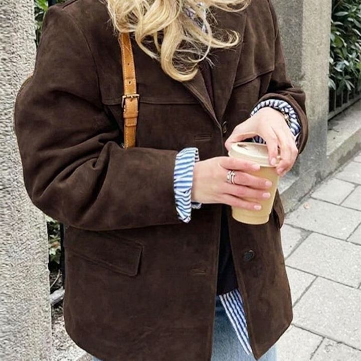 Aleidis | Women's Oversized Blazer | Notched Lapel Button Front