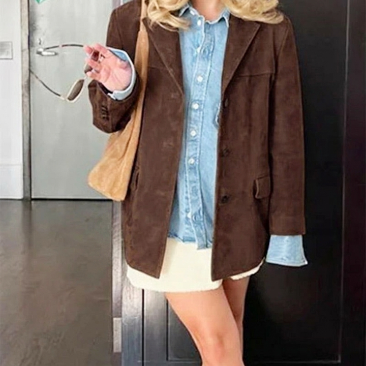 Aleidis | Women's Oversized Blazer | Notched Lapel Button Front