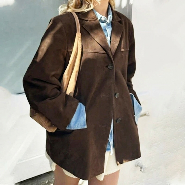 Aleidis | Women's Oversized Blazer | Notched Lapel Button Front