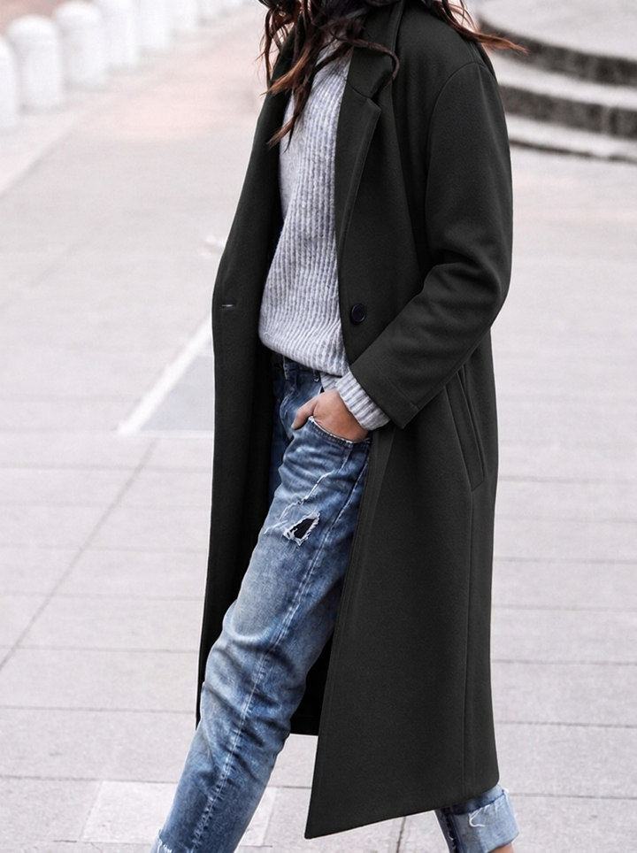Rosalinde | Women's Oversized Trench Coat | Button-Up Lapel