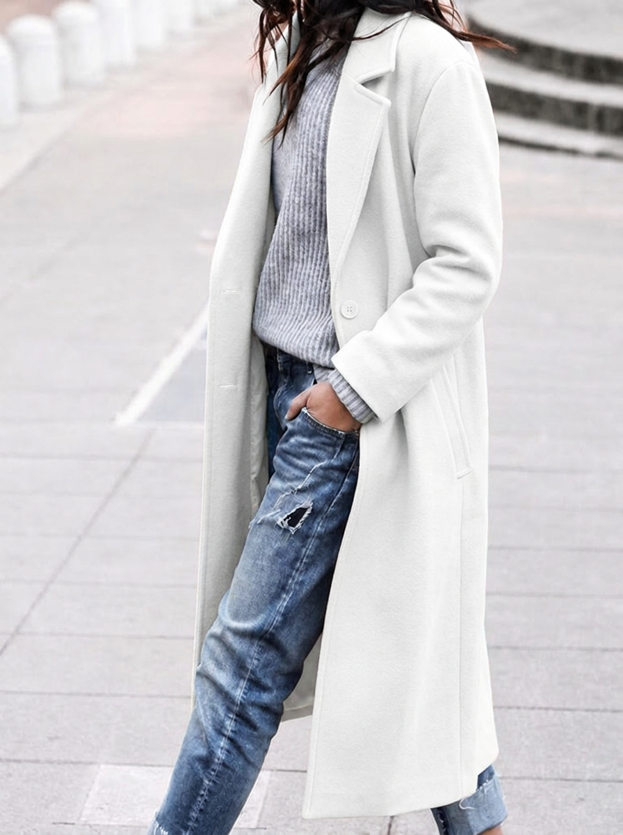 Rosalinde | Women's Oversized Trench Coat | Button-Up Lapel