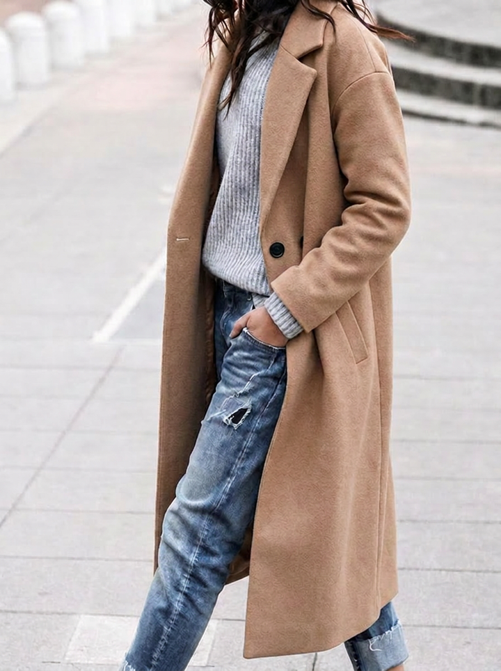 Rosalinde | Women's Oversized Trench Coat | Button-Up Lapel