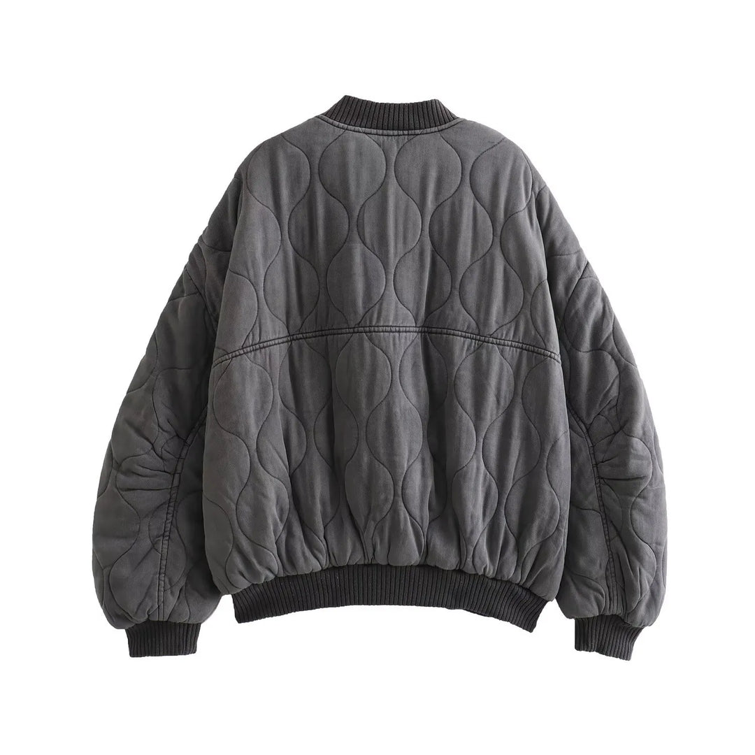 Pia | Women's Oversized Quilted Bomber Jacket | Pockets