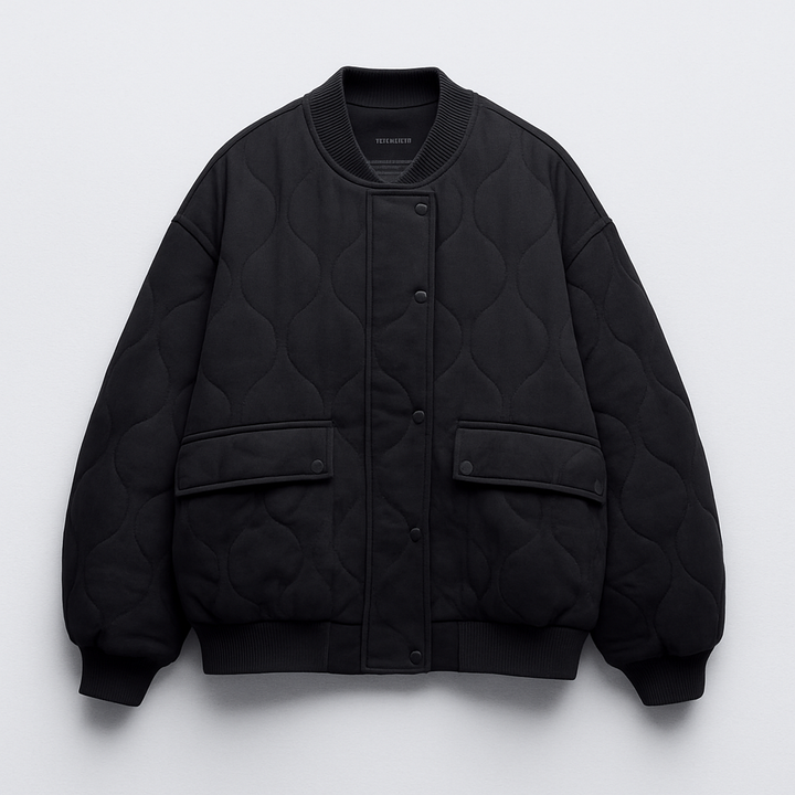 Pia | Women's Oversized Quilted Bomber Jacket | Pockets