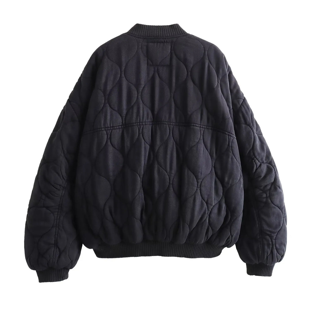Pia | Women's Oversized Quilted Bomber Jacket | Pockets