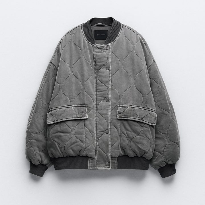 Pia | Women's Oversized Quilted Bomber Jacket | Pockets