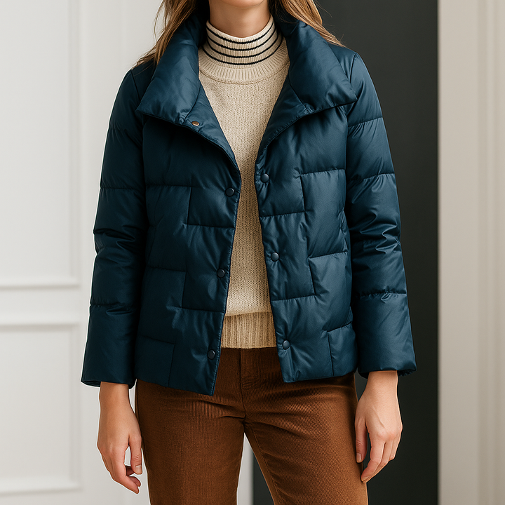 Danais | Women's Quilted Puffer Jacket | Stand Collar