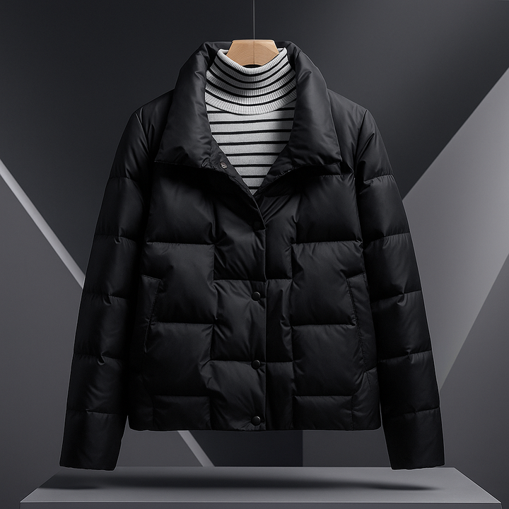 Danais | Women's Quilted Puffer Jacket | Stand Collar