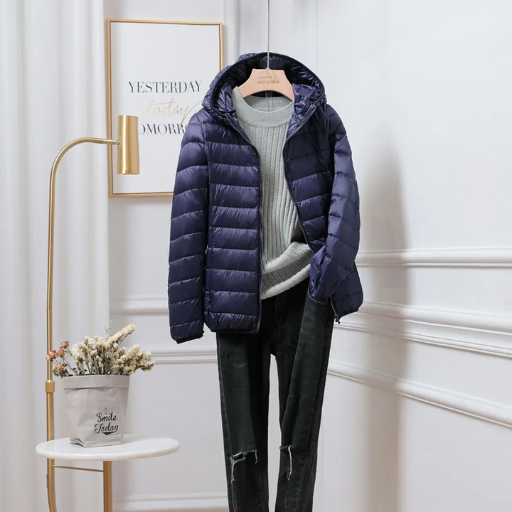 Glaukopis | Women's Hooded Puffer Jacket | Zip Up