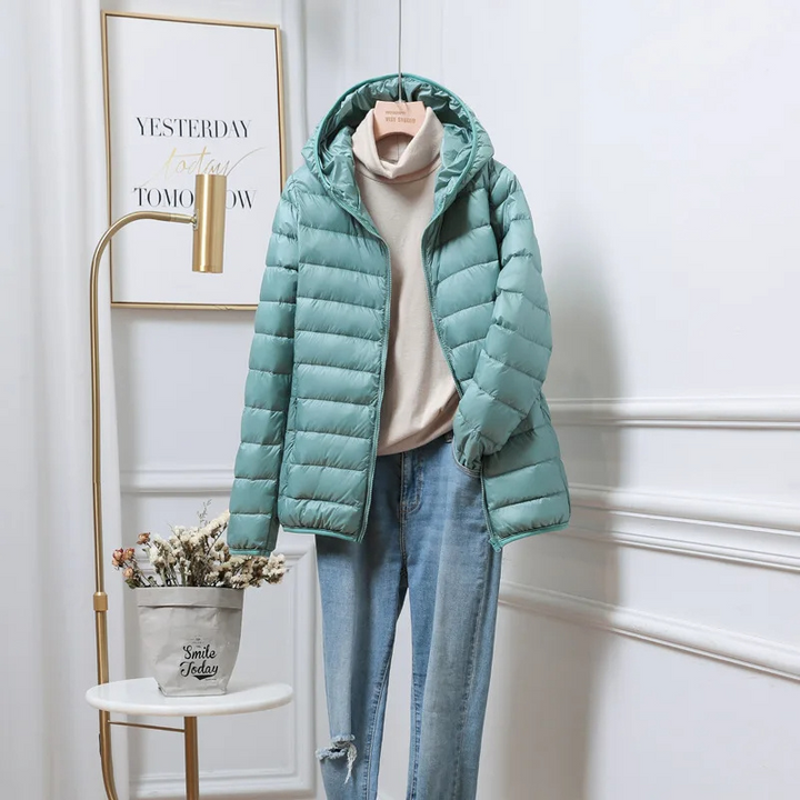 Glaukopis | Women's Hooded Puffer Jacket | Zip Up