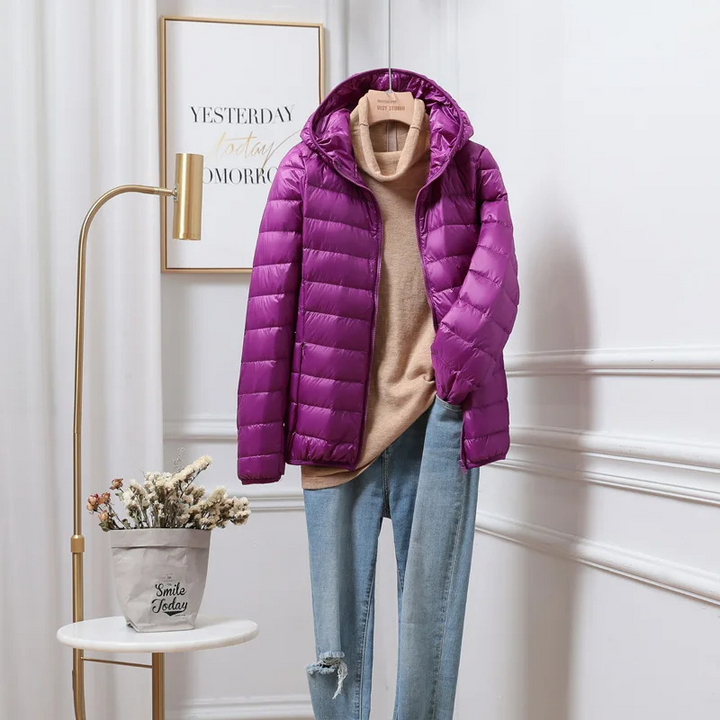 Glaukopis | Women's Hooded Puffer Jacket | Zip Up