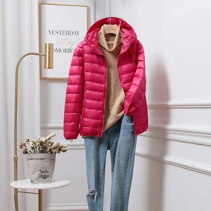 Glaukopis | Women's Hooded Puffer Jacket | Zip Up