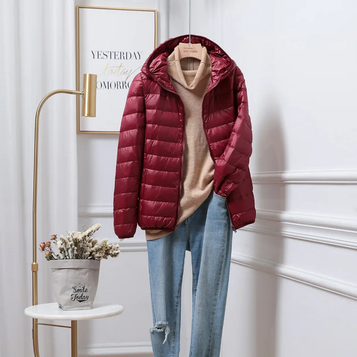Glaukopis | Women's Hooded Puffer Jacket | Zip Up