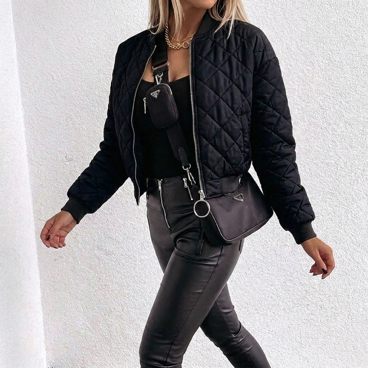 Claudia | Women's Cropped Quilted Jacket | Zip Puffer Style