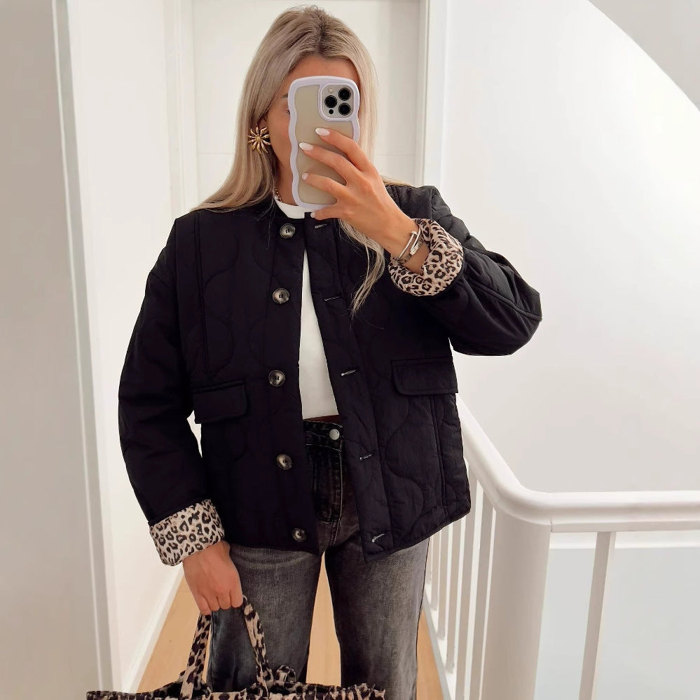 Morgause | Women's Oversized Quilted Jacket | Leopard Lining