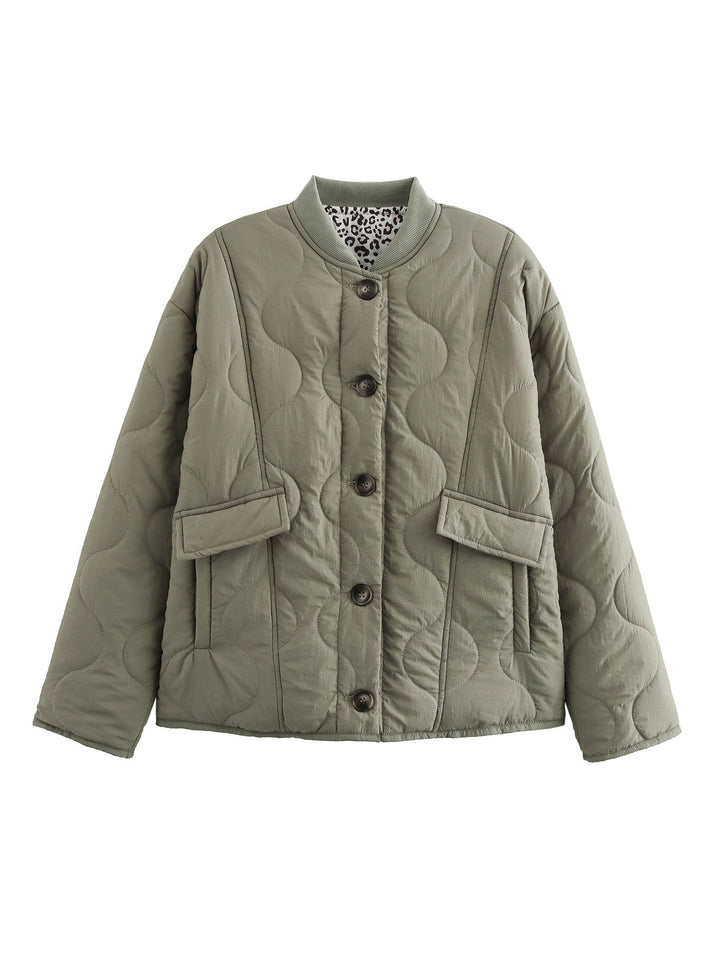 Morgause | Women's Oversized Quilted Jacket | Leopard Lining