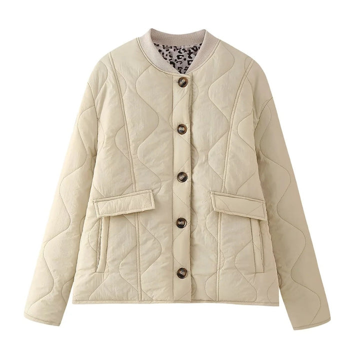 Morgause | Women's Oversized Quilted Jacket | Leopard Lining