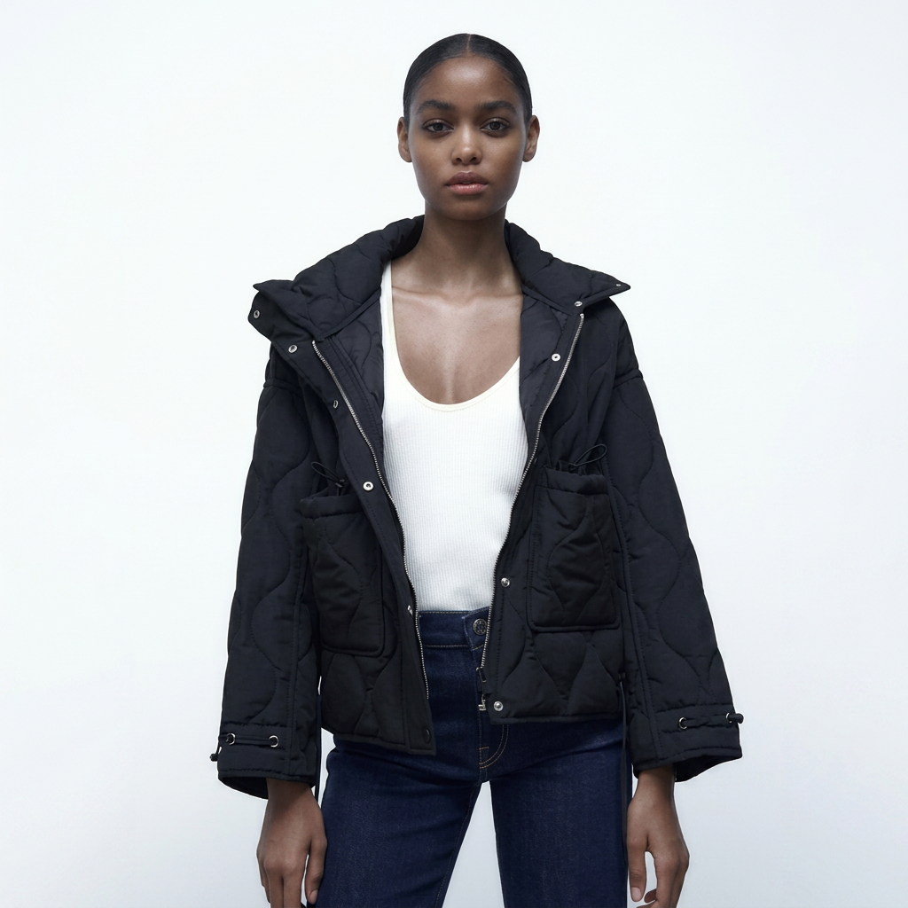 Orla | Women's Oversized Quilted Jacket | Stand Collar