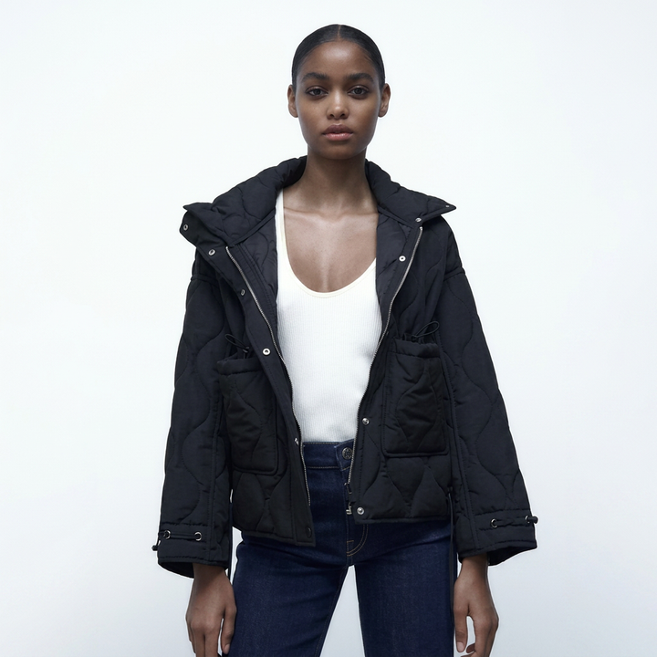 Orla | Women's Oversized Quilted Jacket | Stand Collar