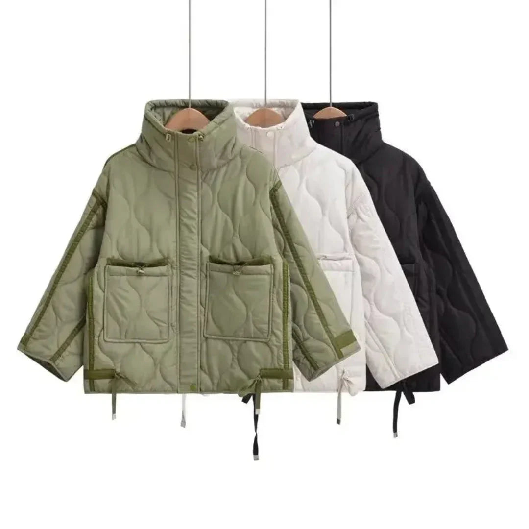 Orla | Women's Oversized Quilted Jacket | Stand Collar