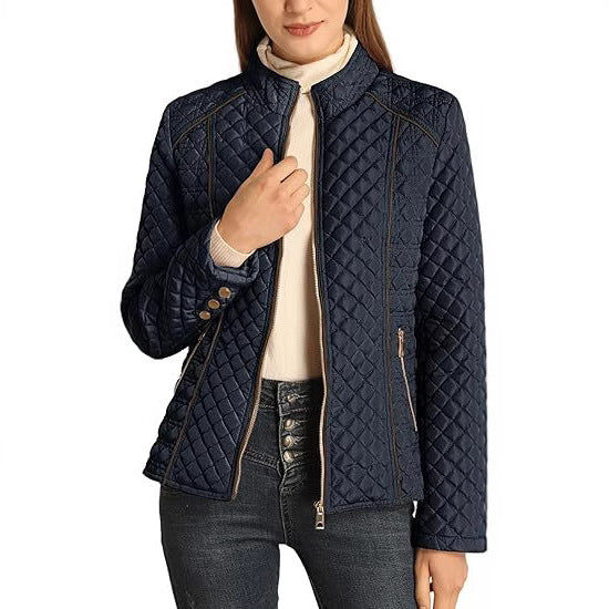 Meadhbh | Women's Quilted Jacket | Stand Collar Zip Up