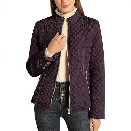 Meadhbh | Women's Quilted Jacket | Stand Collar Zip Up