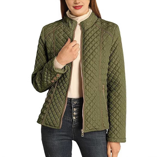Meadhbh | Women's Quilted Jacket | Stand Collar Zip Up