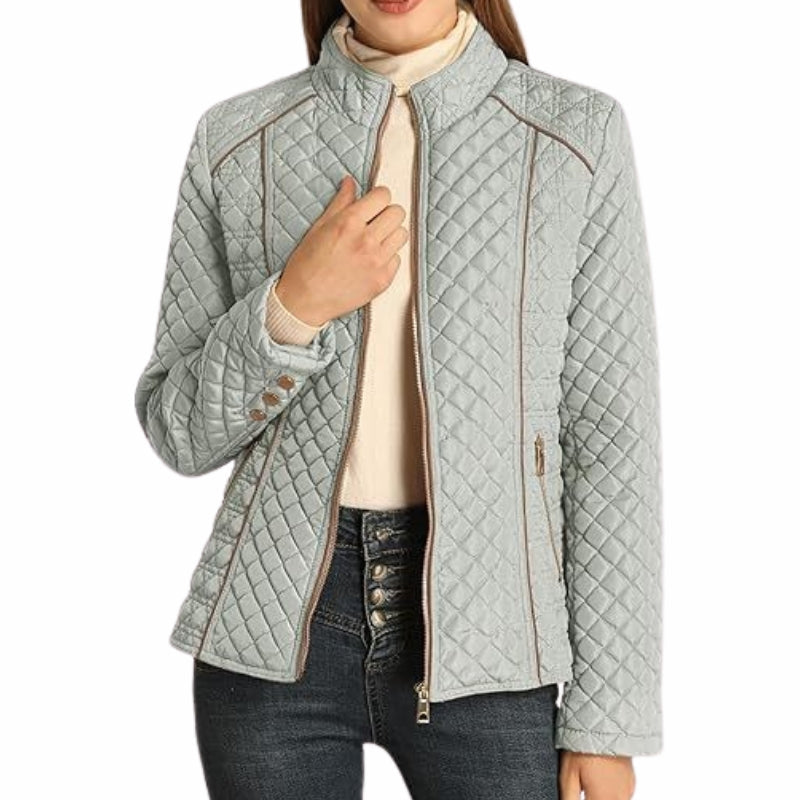 Meadhbh | Women's Quilted Jacket | Stand Collar Zip Up