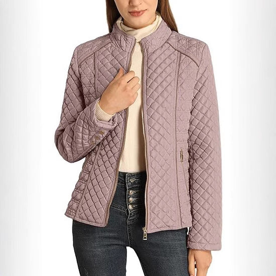 Meadhbh | Women's Quilted Jacket | Stand Collar Zip Up