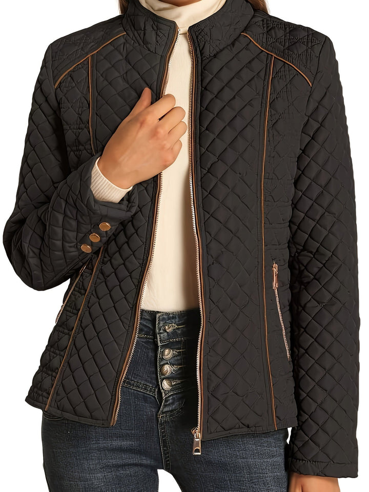 Meadhbh | Women's Quilted Jacket | Stand Collar Zip Up
