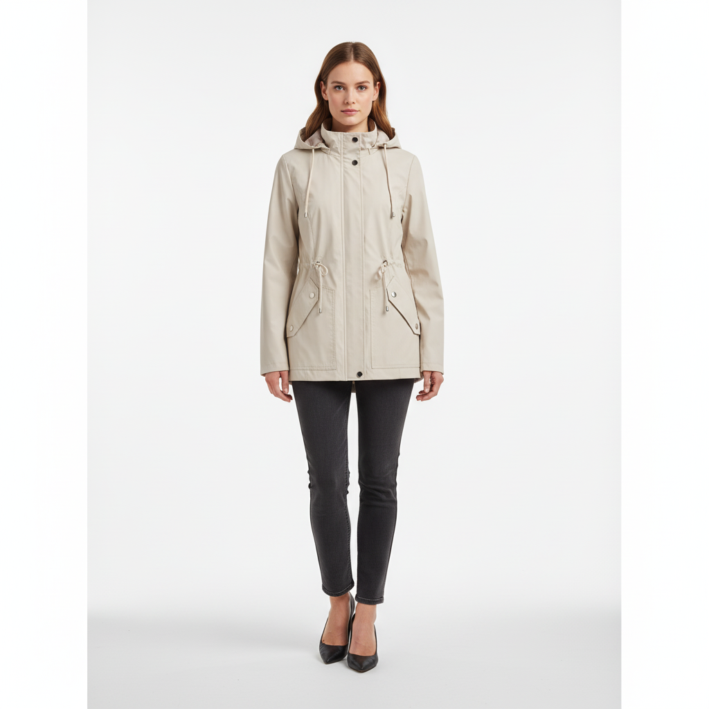 Malak | Women's Hooded Rain Jacket | Drawstring & Pockets