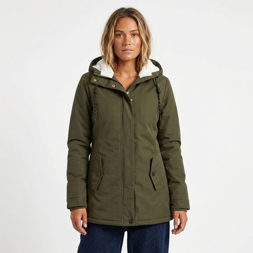Wafaa | Women's Hooded Rain Jacket | Lining & Drawstring Waist