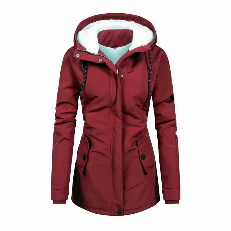 Wafaa | Women's Hooded Rain Jacket | Lining & Drawstring Waist