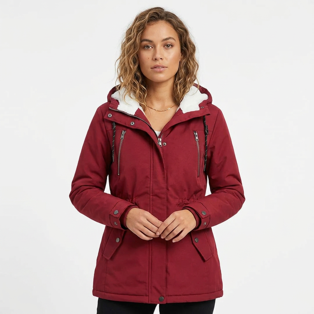 Wafaa | Women's Hooded Rain Jacket | Lining & Drawstring Waist