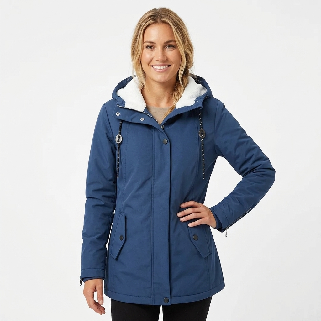 Wafaa | Women's Hooded Rain Jacket | Lining & Drawstring Waist