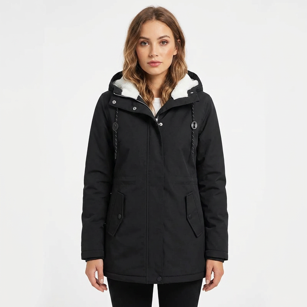 Wafaa | Women's Hooded Rain Jacket | Lining & Drawstring Waist