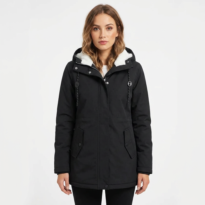 Wafaa | Women's Hooded Rain Jacket | Lining & Drawstring Waist