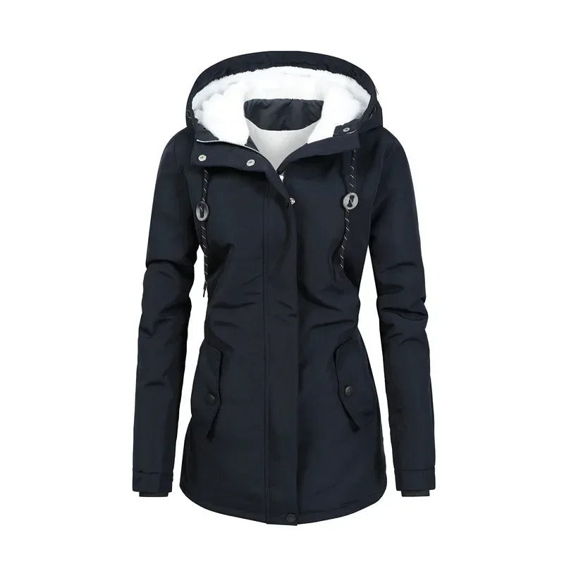 Wafaa | Women's Hooded Rain Jacket | Lining & Drawstring Waist