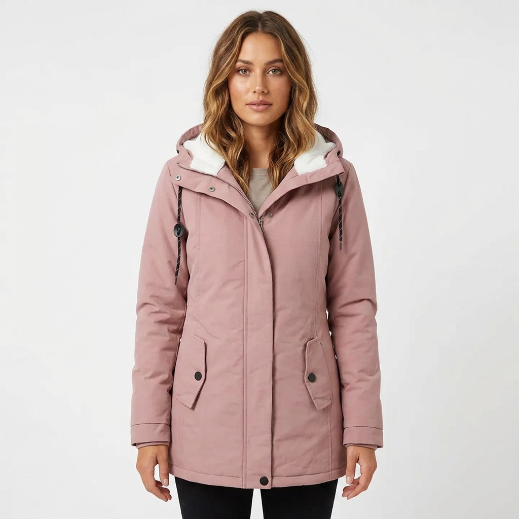 Wafaa | Women's Hooded Rain Jacket | Lining & Drawstring Waist
