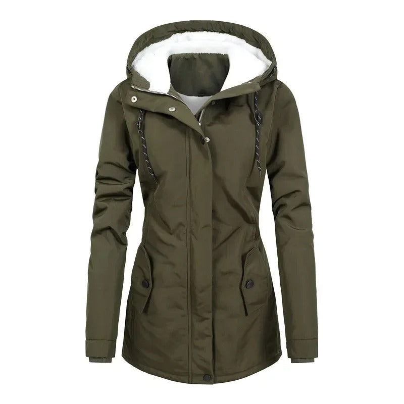 Wafaa | Women's Hooded Rain Jacket | Lining & Drawstring Waist