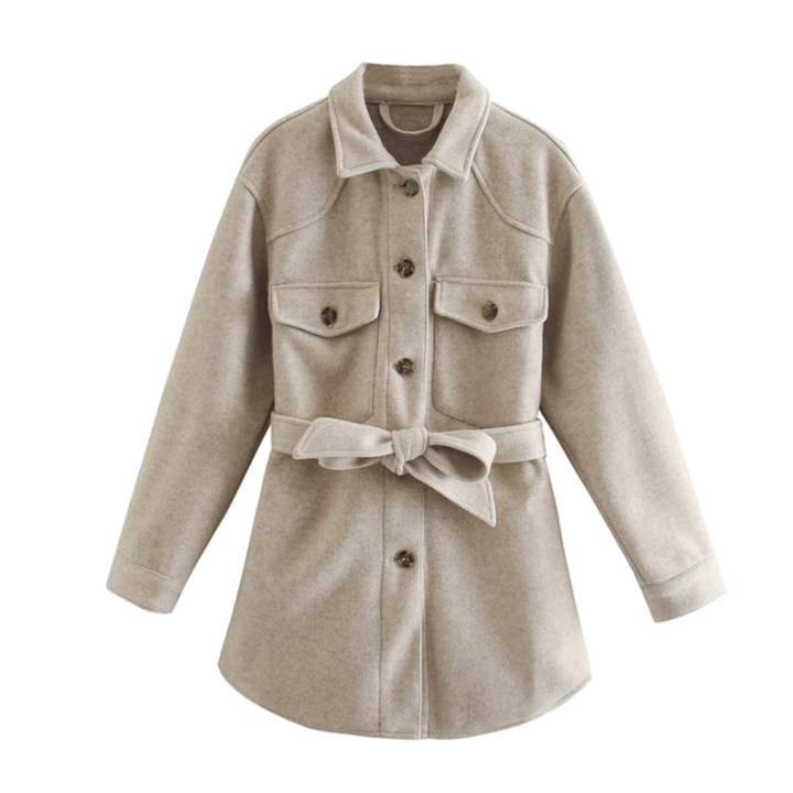 Bronislawa | Women's Long Trench Jacket | Belted Button Front