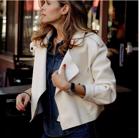 Zofia | Women's Cropped Trench Jacket | Button Detail