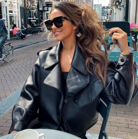 Zofia | Women's Cropped Trench Jacket | Button Detail