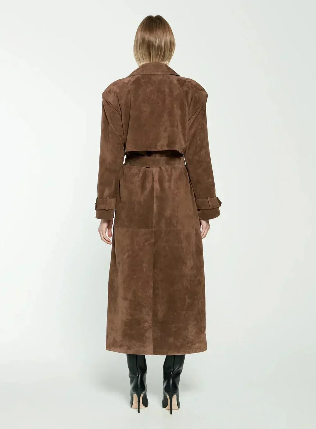 Laelia | Women's Long Trench Coat | Belt & Lapel
