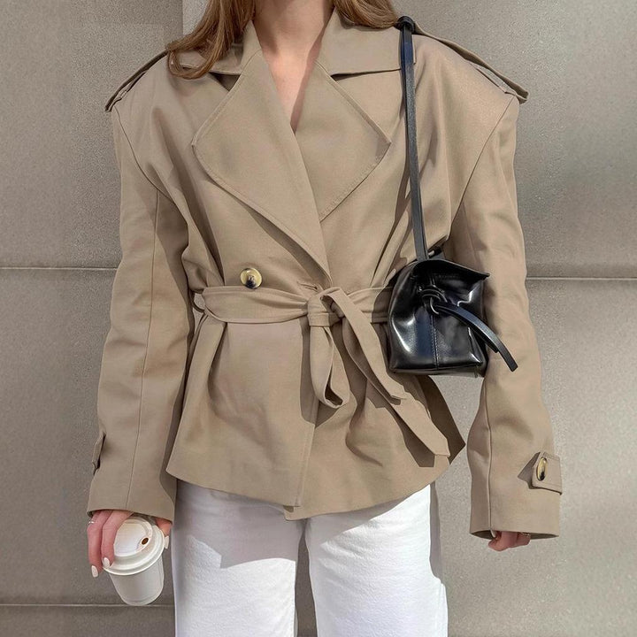 Urszula | Women's Trench Jacket | Belted Waist Notched Lapel