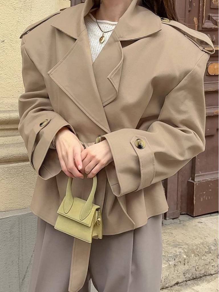Urszula | Women's Trench Jacket | Belted Waist Notched Lapel