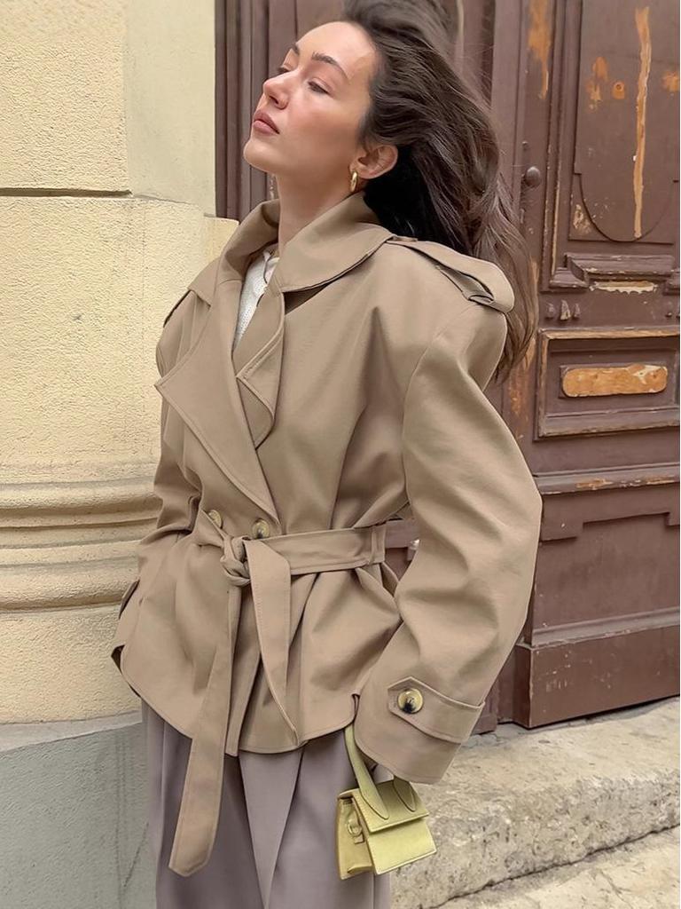 Urszula | Women's Trench Jacket | Belted Waist Notched Lapel