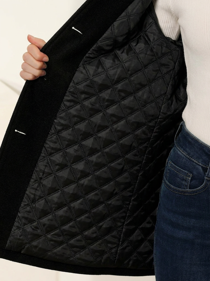 Elzbieta | Women's Long Trench Coat | Collar & Buttons Single Breasted